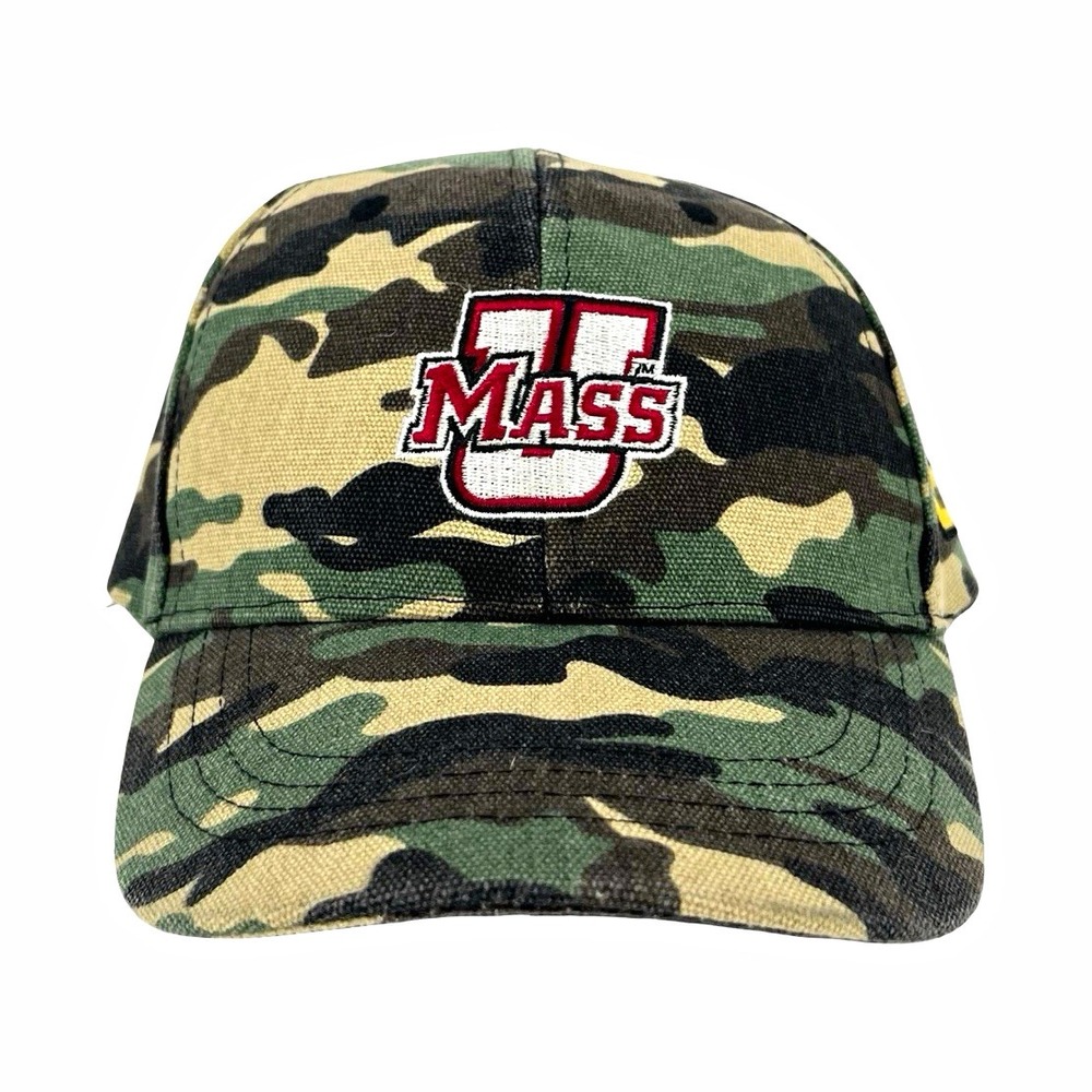 UMass Minutemen Camo Baseball Hat University Massachusetts NCAA Adjustable Cap